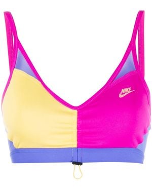 Nike Sujetador deportivo con diseño colour block - Rosa