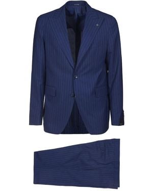 Tagliatore Pinstriped Suit - Blau