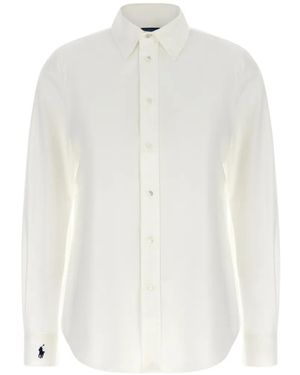 Polo Ralph Lauren End-On-End Stretch Slim Fit Cotton Shirt - White