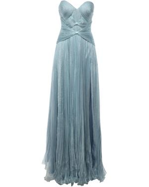 IRIS SERBAN Thalia Bow-Detailed Strapless Dress - Blue