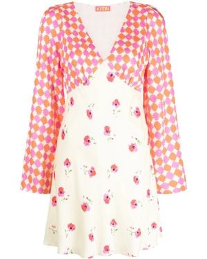 Kitri Roosalie Graphic-Print Mini Dress - Red