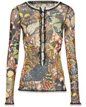Jean Paul Gaultier Papillon Jaune Lacing Top - Multicolour