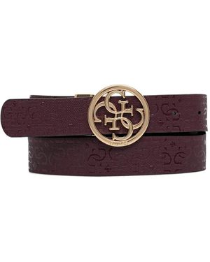Guess Reversible Logo-Plaque Belt - Purple