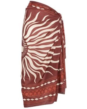 Johanna Ortiz Golden Horizon Pareo Skirt - Red