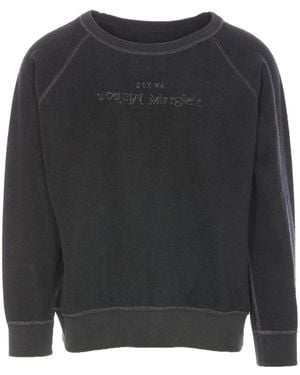 Maison Margiela Logo-Embroidered Sweatshirt - Black