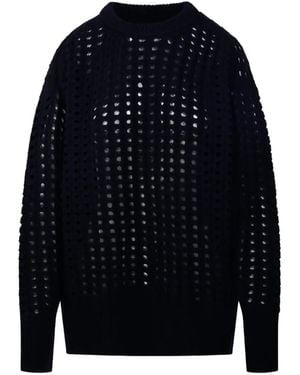 Nude Open-Knit Crew-Neck Sweater - Blauw