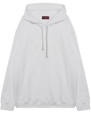 Gucci Logo-Print Drawstring Hoodie - White