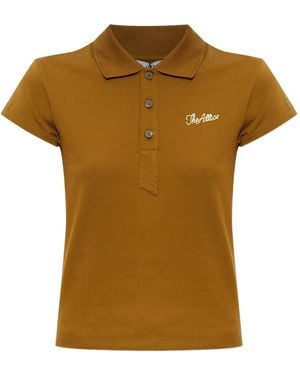 The Attico Poloshirt Met Borduurwerk - Bruin