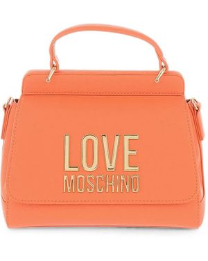 Moschino Logo-Plaque Tote Bag - Orange