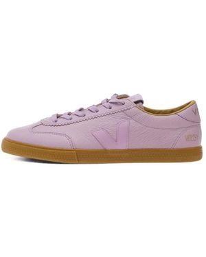 Veja Volley Grained Leather Sneakers - Pink