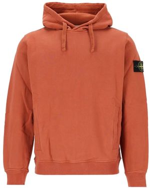Stone Island 6100048 Brushed Organic Cotton Fleece Sweatshirt - Orange