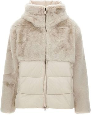 Blauer Faux Fur Quilted Jacket - Natural