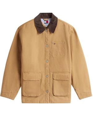 Tommy Hilfiger Corduroy-Collar Jacket - Natural