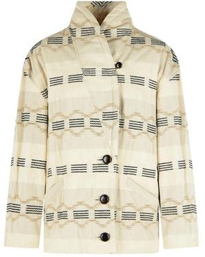 Isabel Marant Quayla Raised-Neck Pattern Jacket - Neutro
