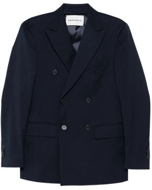 Amaranto Blazer Met Dubbele Rij Knopen - Blauw