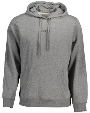 Guess Logo-Embroidered Hoodie - Grey