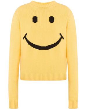 Moschino Smiley Face Knit Sweater - Yellow