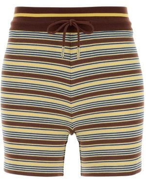 Fendi Striped Knit Shorts - Grey