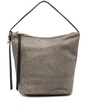 Borbonese Dotted Zip Tote Bag - Grey