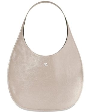 Courreges Holy Naplack Leather Tote Bag - Grey