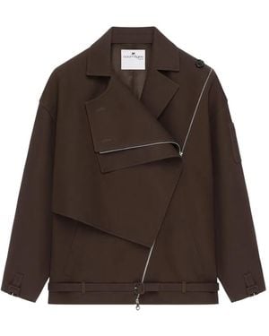 Courreges Oblique Short Trench Jacket - Brown