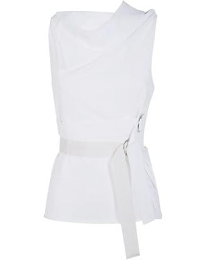 Pierantoniogaspari Draped Ring-Detail Top - White