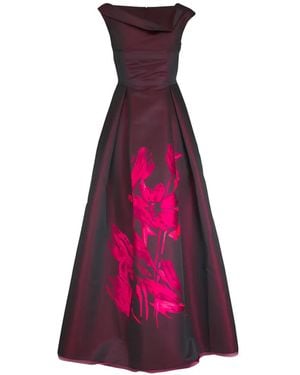 Talbot Runhof Vestido con motivo floral - Morado