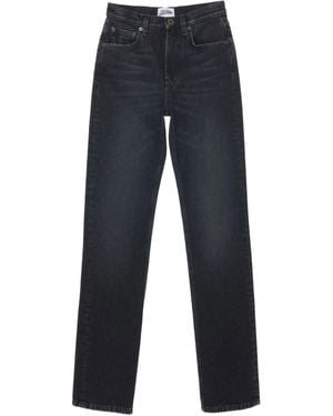 Jean Paul Gaultier Straight-Leg-Jeans Mit Hohem Bund Und Logo-Patch - Blau