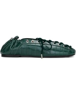 GANNI★Oleatex レースアップミュール 送関込み Black Black Oleatex Lace-Up Mules | GANNI US