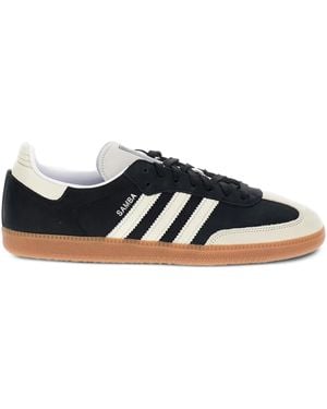 adidas Samba Leather Trainers - Black