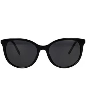 Dolce & Gabbana Logo-Print Round-Frame Sunglasses - Black