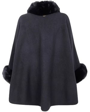 Twinset Faux-fur Trim Cape - ブルー