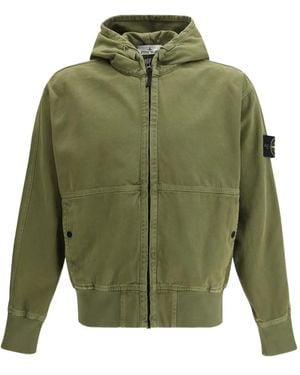Stone Island Hooded Zip Jacket - Green