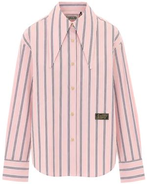 Essentiel Antwerp Camisa A Rayas Con Parche Del Logo - Rosa