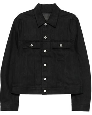 Rick Owens Button-Up Trucker Denim Jacket - Black