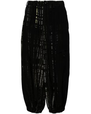 Y's Yohji Yamamoto Checked Tapered Pants - Black