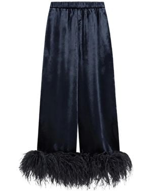 16Arlington Pantalones Joelle Con Ribete De Plumas - Azul