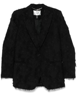 Nissa Floral-Jacquard Blazer - Black