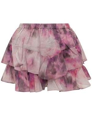 Isabel Marant Cadia Printed Ruffled Mini Skirt - Purple