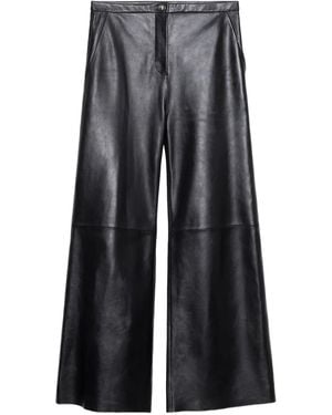 Stand Studio Rowena Buttoned Leather Trousers - Grey