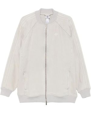 adidas Logo-Embroidered Zip-Up Jacket - White