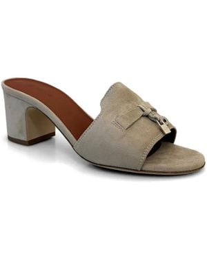 Loro Piana Buckled Heeled Mules - Brown