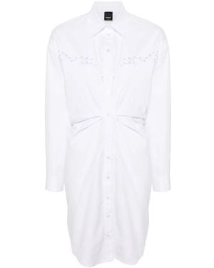 Pinko Eyelet-Detail Cotton Shirtdress - White