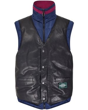Martine Rose Logo-Patch Puffer Waistcoat - Blue