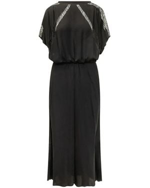 Pinko Lace-Insert Twill Dress - Black
