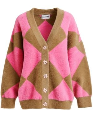Essentiel Antwerp Iwho ダイヤパターン カーディガン - ピンク
