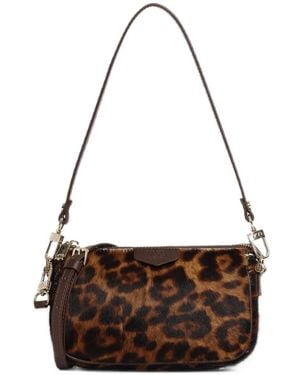 V73 Mini La Sauvage Leopard-Print Leather Shoulder Bag - White