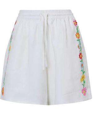 Mira Mikati Shorts mit Blumenstickerei - Weiß