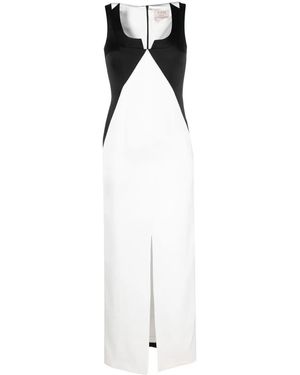 V:PM ATELIER Cassis Colour-Block Crepe Maxi Dress - White