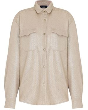 Amir Slama X Astrid Glitter-Detail Shirt - Natural